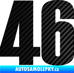 Samolepka Startovní číslo 46 typ 2       3D karbon černý