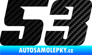 Samolepka Startovní číslo 53 typ 6 3D karbon černý