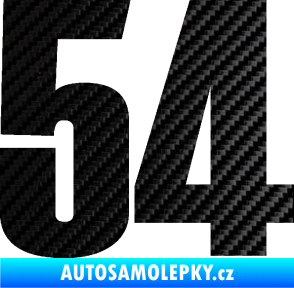 Samolepka Startovní číslo 54 typ 2   3D karbon černý
