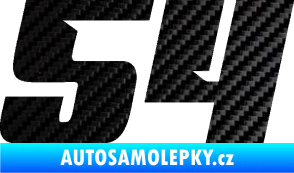 Samolepka Startovní číslo 54 typ 6 3D karbon černý
