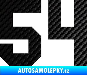 Samolepka Startovní číslo 54 3D karbon černý