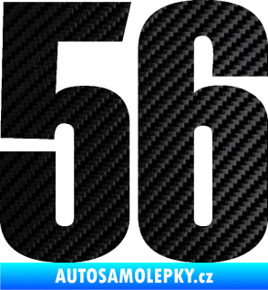 Samolepka Startovní číslo 56 typ 2   3D karbon černý