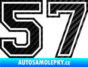 Samolepka Startovní číslo 57 typ 4 3D karbon černý