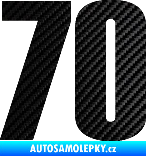 Samolepka Startovní číslo 70 typ 2         3D karbon černý