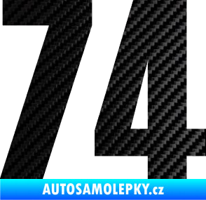 Samolepka Startovní číslo 74 typ 2     3D karbon černý