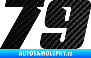 Samolepka Startovní číslo 79 typ 6 3D karbon černý