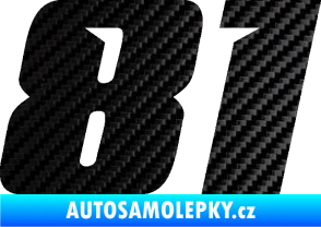 Samolepka Startovní číslo 81 typ 6 3D karbon černý