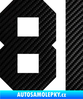 Samolepka Startovní číslo 81 3D karbon černý