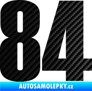 Samolepka Startovní číslo 84 typ 2    3D karbon černý