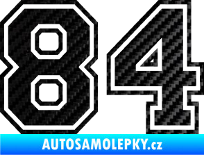 Samolepka Startovní číslo 84 typ 4 3D karbon černý
