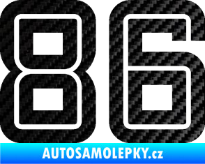 Samolepka Startovní číslo 86 typ 7 3D karbon černý