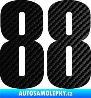 Samolepka Startovní číslo 88 typ 2        3D karbon černý