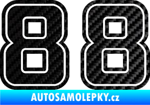 Samolepka Startovní číslo 88 typ 5 3D karbon černý