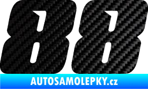 Samolepka Startovní číslo 88 typ 6 3D karbon černý