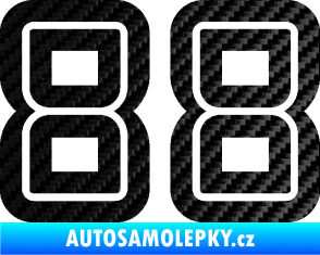 Samolepka Startovní číslo 88 typ 7 3D karbon černý