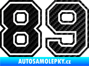 Samolepka Startovní číslo 89 typ 4 3D karbon černý