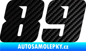 Samolepka Startovní číslo 89 typ 6 3D karbon černý