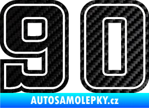 Samolepka Startovní číslo 90 typ 5 3D karbon černý