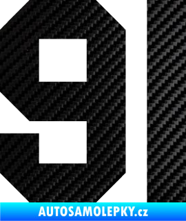 Samolepka Startovní číslo 91 3D karbon černý