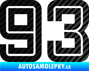 Samolepka Startovní číslo 93 typ 7 3D karbon černý