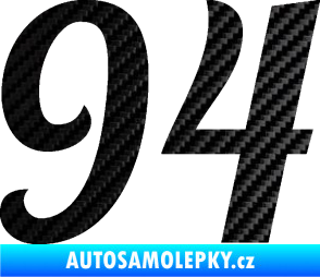 Samolepka Startovní číslo 94 typ 3    3D karbon černý