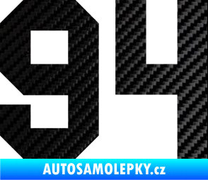 Samolepka Startovní číslo 94 3D karbon černý