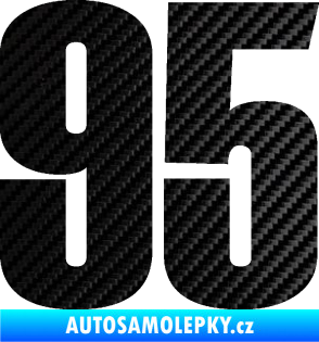 Samolepka Startovní číslo 95 typ 2     3D karbon černý