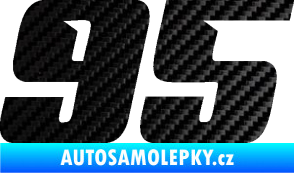 Samolepka Startovní číslo 95 typ 6 3D karbon černý