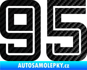 Samolepka Startovní číslo 95 typ 7 3D karbon černý