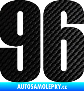 Samolepka Startovní číslo 96 typ 2     3D karbon černý