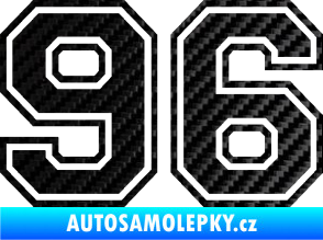 Samolepka Startovní číslo 96 typ 4 3D karbon černý