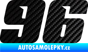 Samolepka Startovní číslo 96 typ 6 3D karbon černý