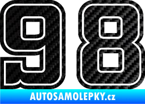 Samolepka Startovní číslo 98 typ 5 3D karbon černý