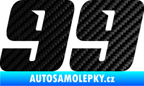 Samolepka Startovní číslo 99 typ 6 3D karbon černý