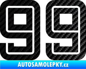 Samolepka Startovní číslo 99 typ 7 3D karbon černý