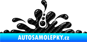 Samolepka Stékající skvrna 003 levá kaňka 3D karbon černý