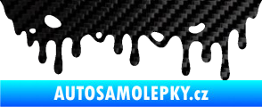 Samolepka Stékající skvrna 006 pravá 3D karbon černý