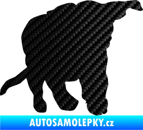 Samolepka Štěňátko 003 pravá 3D karbon černý