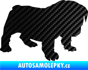 Samolepka Štěňátko 004 pravá francouzský buldoček 3D karbon černý