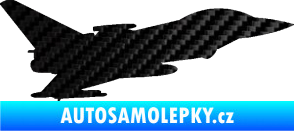 Samolepka Stíhací letoun 002 pravá 3D karbon černý