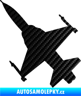 Samolepka Stíhací letoun 003 levá 3D karbon černý