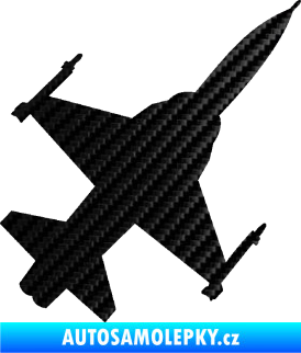 Samolepka Stíhací letoun 003 pravá 3D karbon černý
