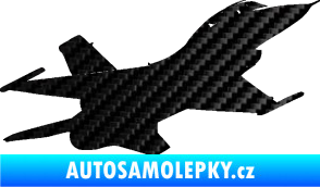 Samolepka Stíhací letoun 004 pravá 3D karbon černý