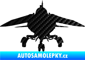 Samolepka Stíhací letoun 008  MIG 3D karbon černý