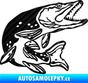 Samolepka Štika 002 pravá 3D karbon černý