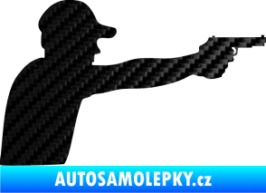 Samolepka Střelec silueta 001 pravá 3D karbon černý