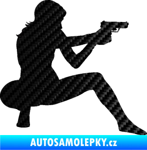 Samolepka Střelkyně 003 pravá 3D karbon černý