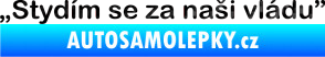 Samolepka Stydím se za naši vládu 001 3D karbon černý