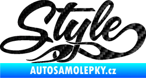 Samolepka Style nápis s plameny 3D karbon černý