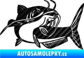 Samolepka Sumec 001 pravá 3D karbon černý